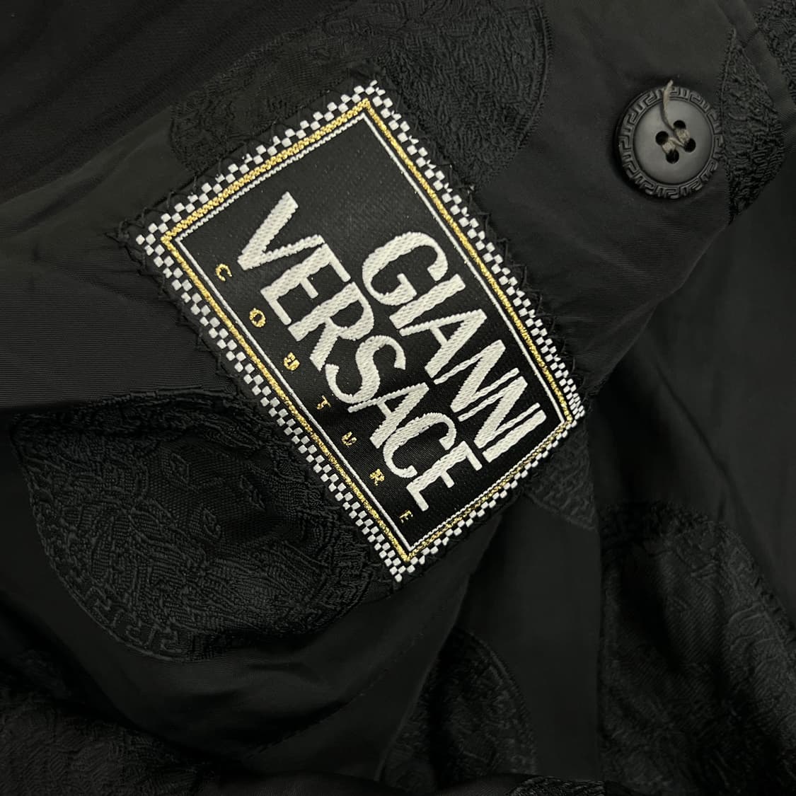 지아니 베르사체 빈티지 블랙 스트라이프 싱글 블레이저 상품이미지3