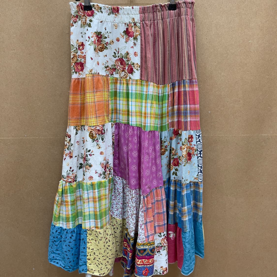 빈티지 패치워크 캉캉 롱스커트 상품이미지2