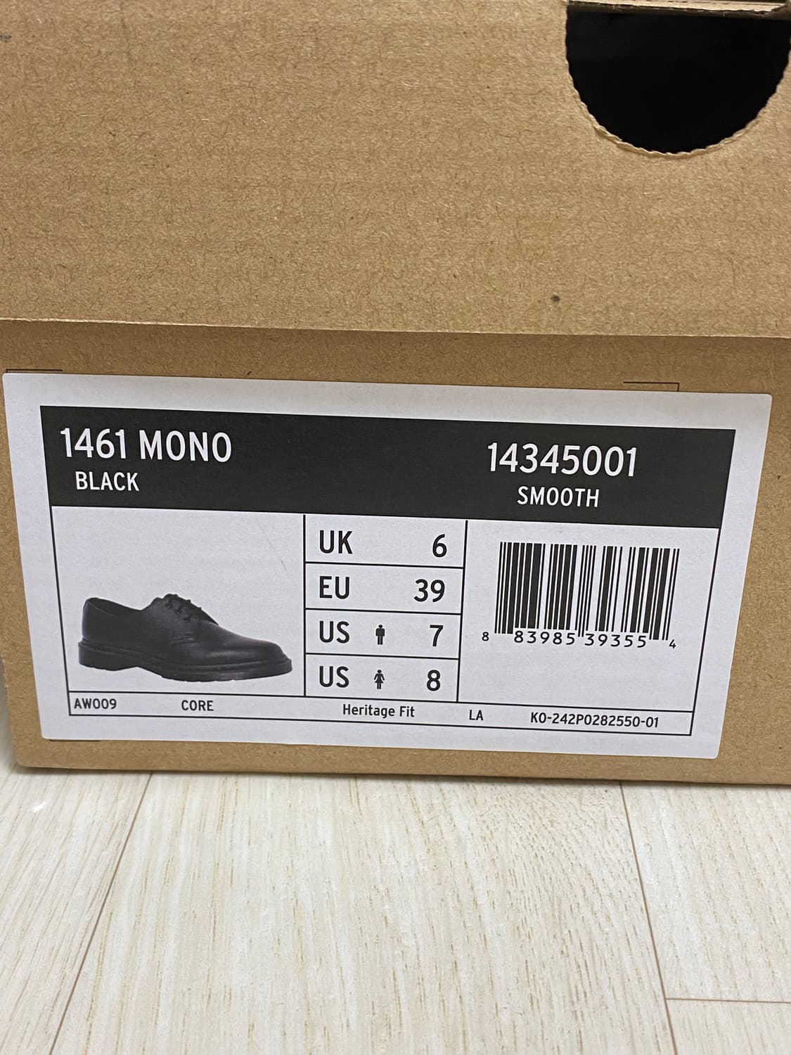 [250] 닥터마틴 1461 모노 블랙 uk6 eu39 상품이미지2