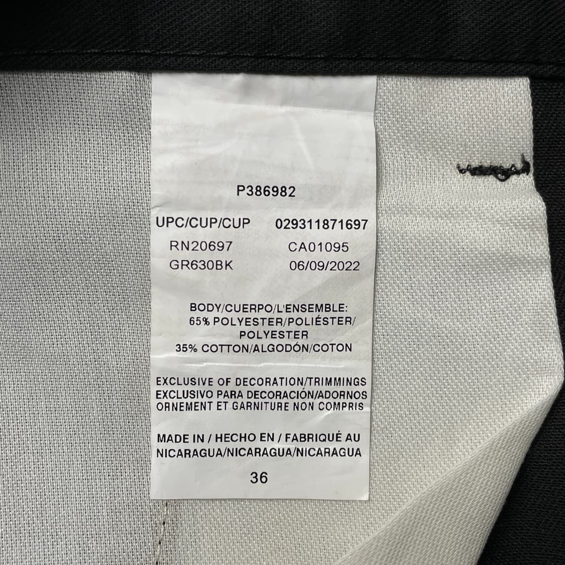 DICKIES 디키즈 데드스탁 블랙 코튼 워크 하프팬츠 A00926 상품이미지9