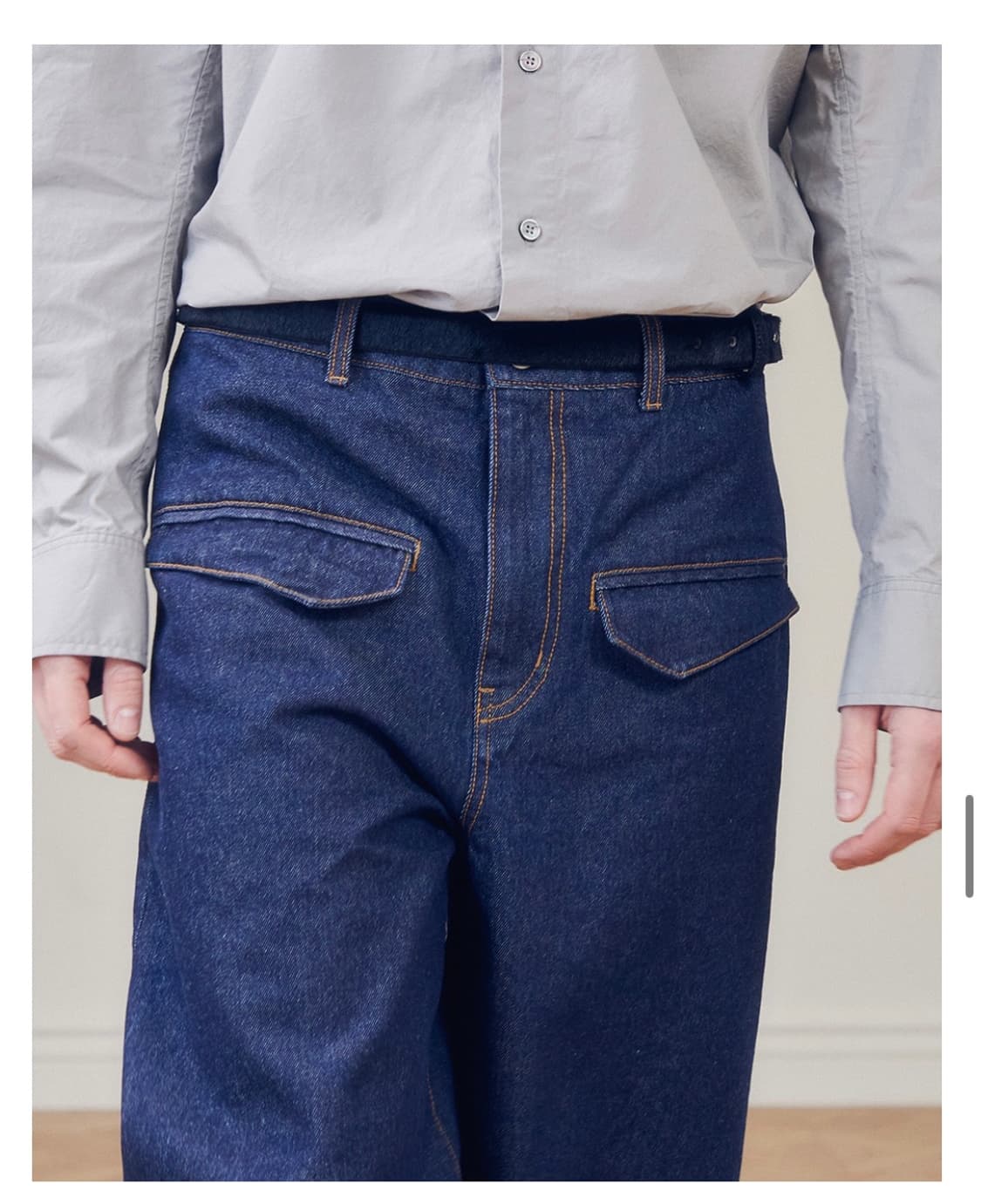 Aieul Curved Jeans _ Indigo (46 size) 상품이미지5