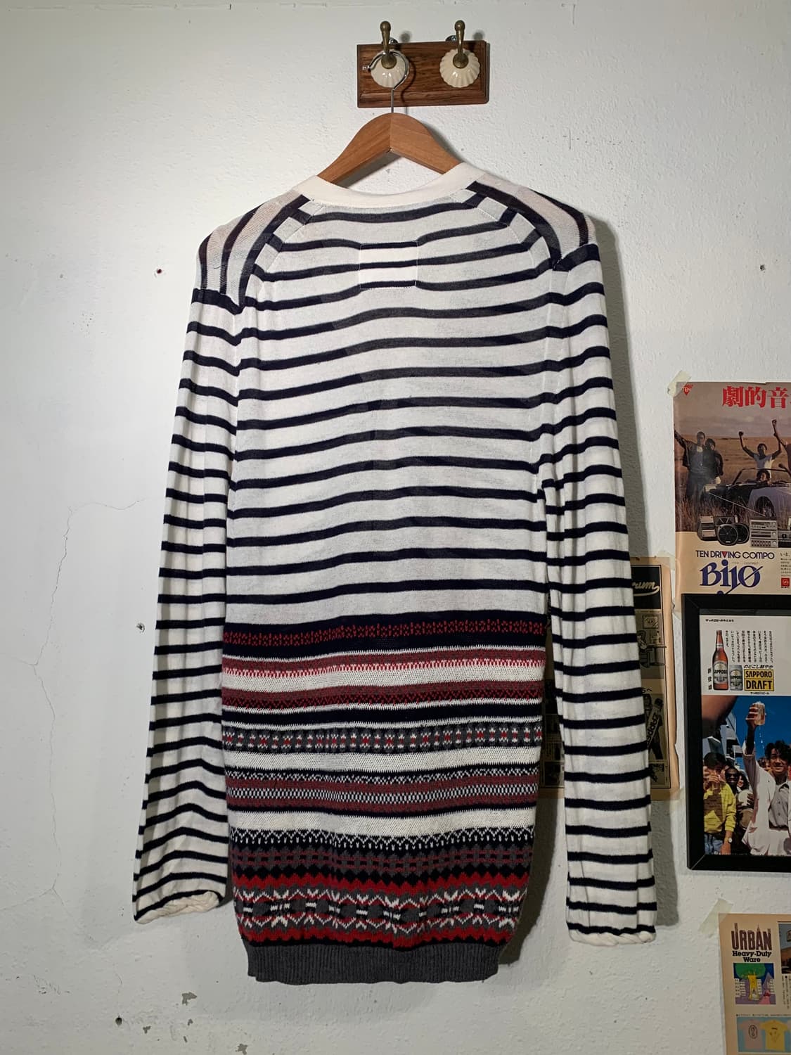 사카이 노르딕 패턴 스트라이프 가디건 상품이미지6