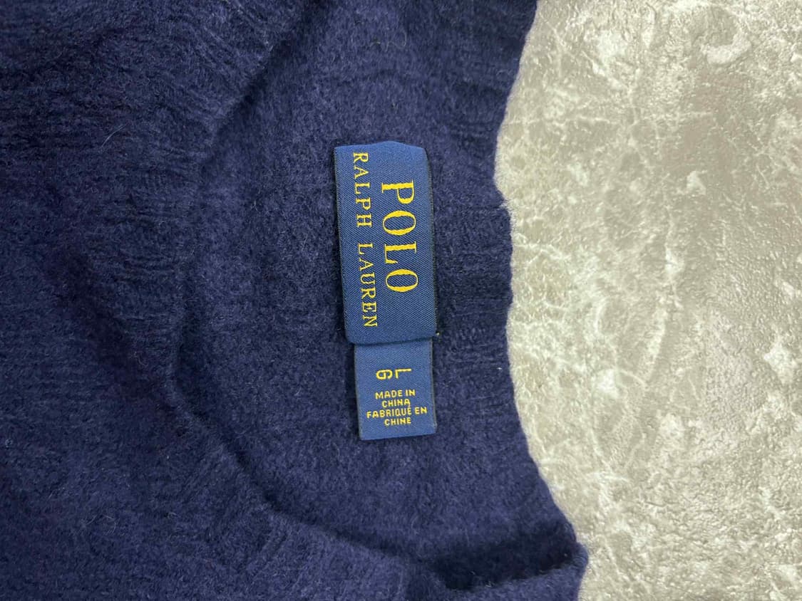 폴로 랄프로렌 네이비 울 캐시미어 크루넥 니트(L) 상품이미지4