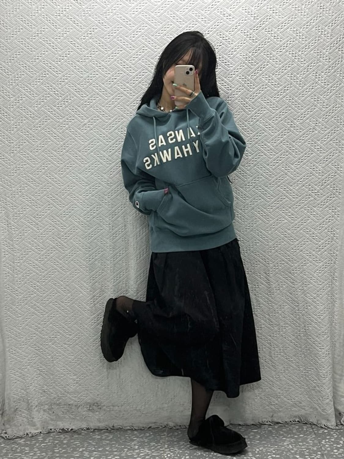 챔피온 빈티지 리버스위브 캔자스 제이호크 후드티 S C06705 상품이미지2