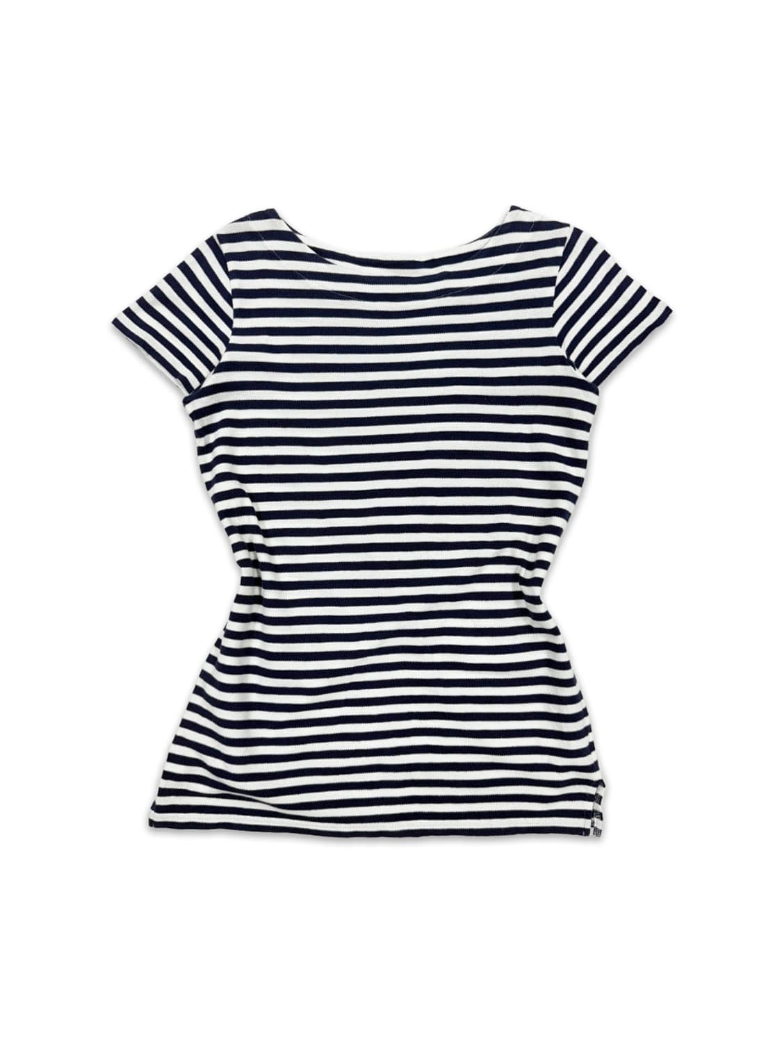 빈티지 네이비 스트라이프 라운드넥 반팔티 상품이미지1