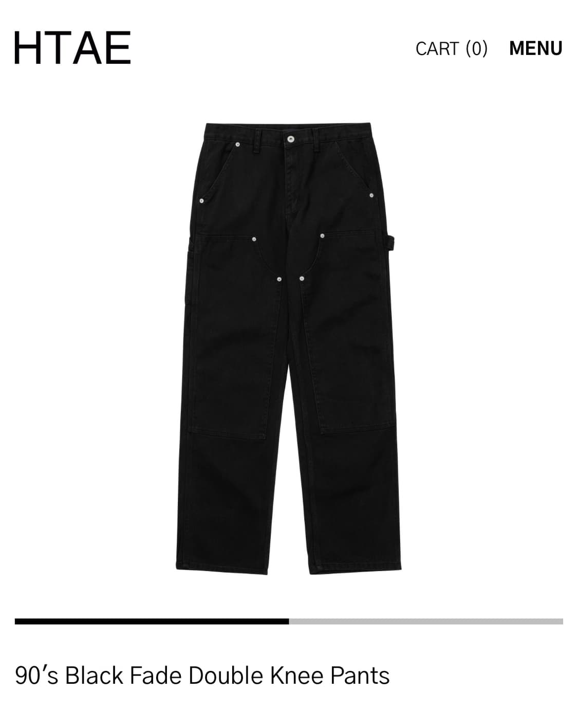 Htae 90's Black Fade Double Knee Pants 상품이미지1