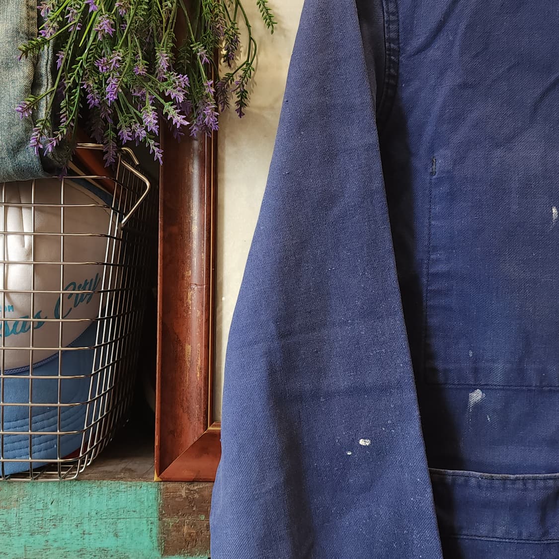 60s 프렌치 워크자켓 프렌치자켓 페이딩 블루 42 상품이미지8