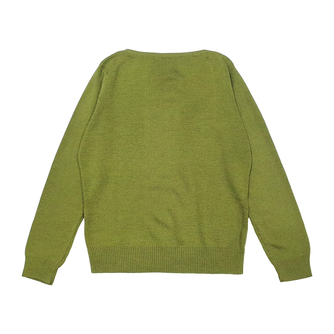 보트넥 플라워 울 녹차 니트 스웨터 상품이미지3