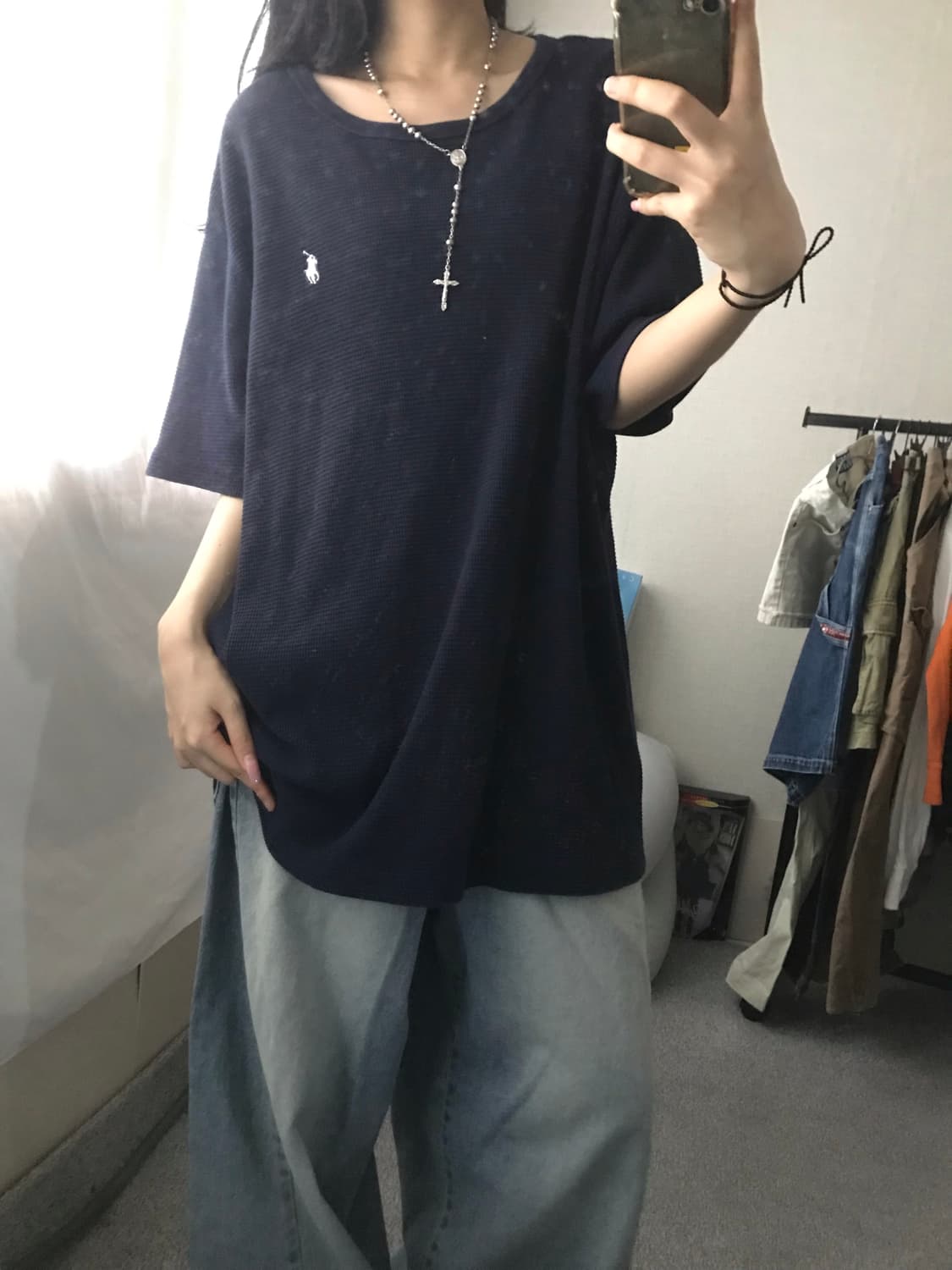 폴로 네이비 와플 반팔티셔츠 상품이미지7