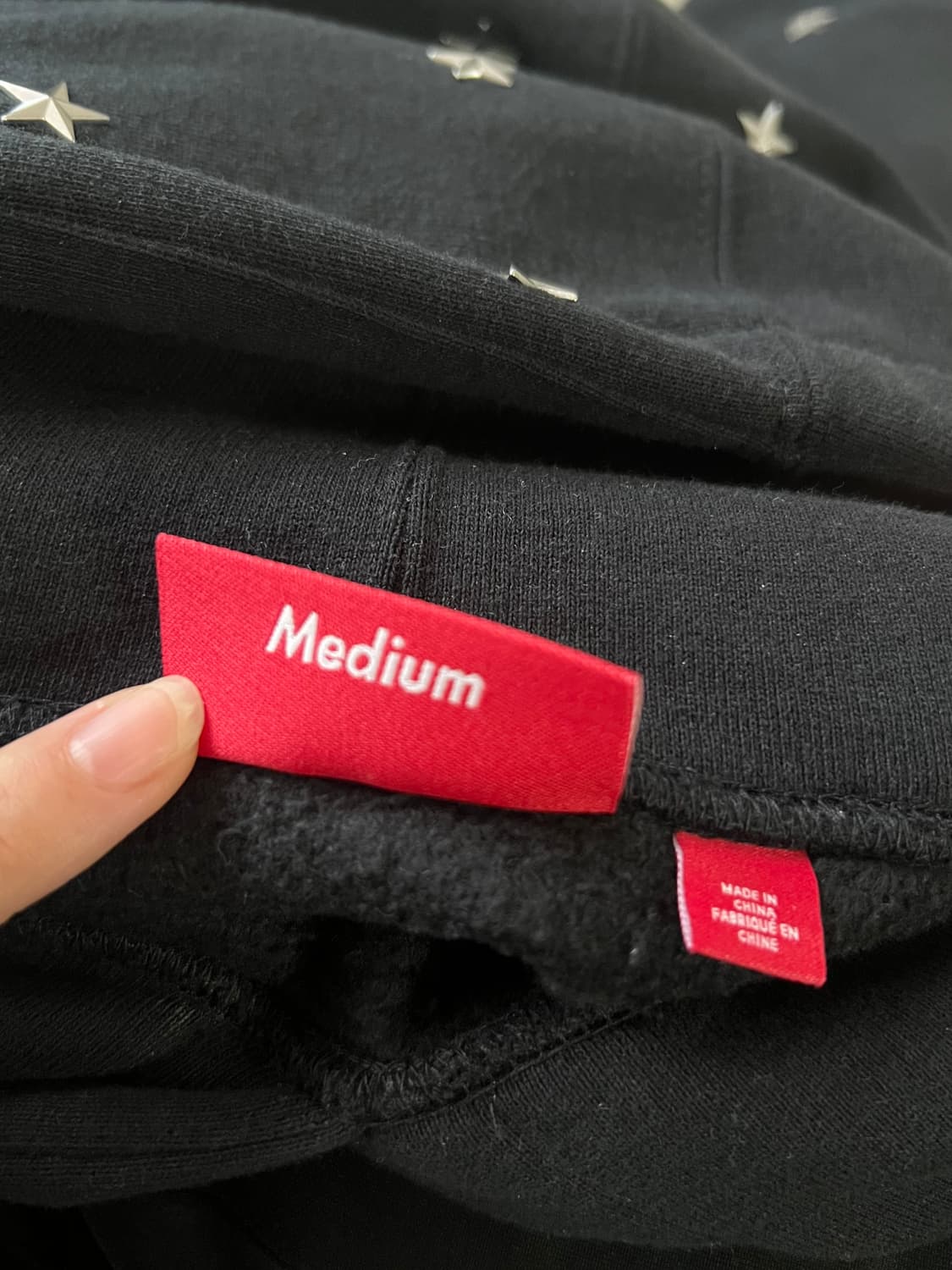 슈프림 스타 스터드 후드 블랙 M 상품이미지5