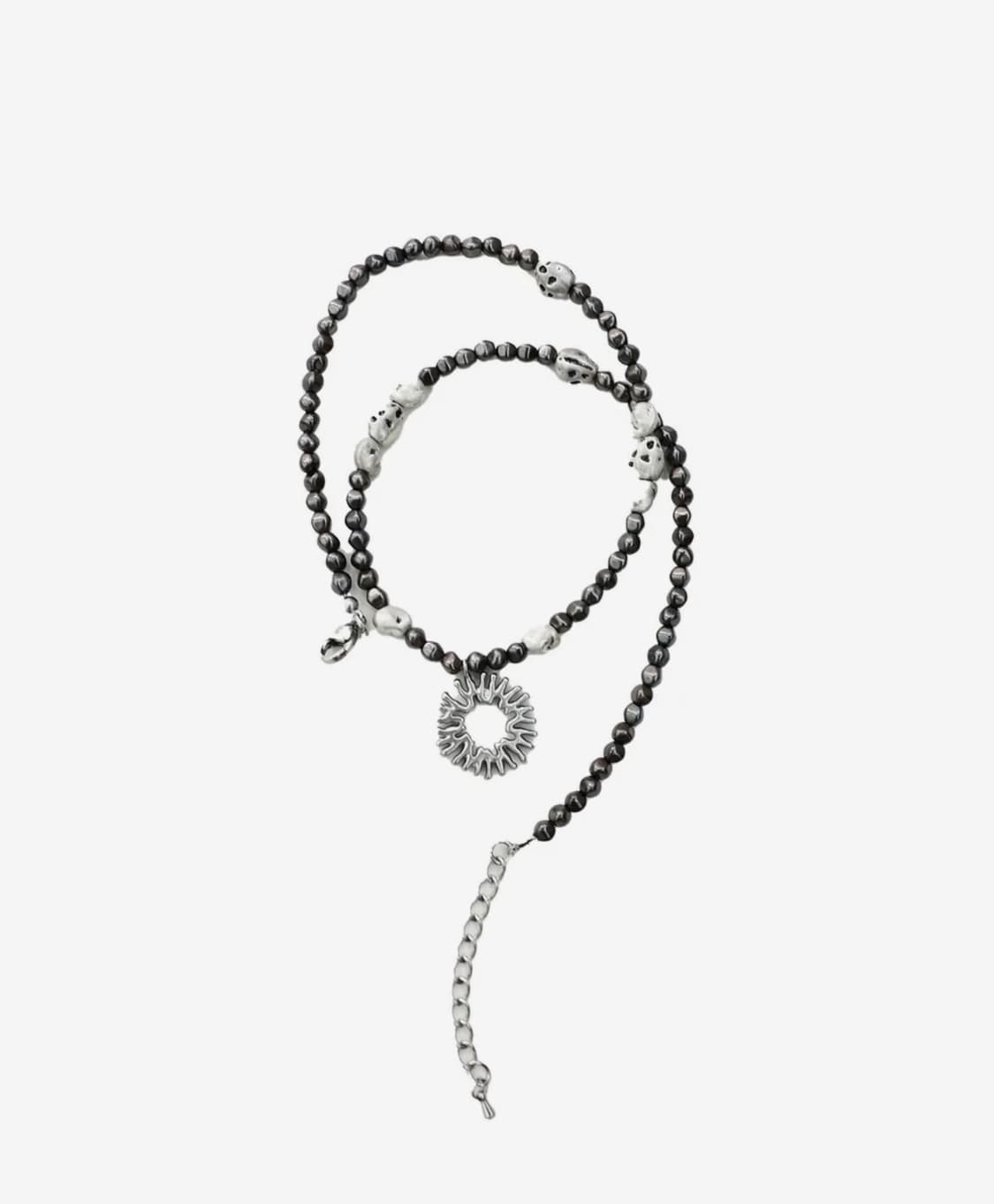 999휴머니티 페블 심볼 네크리스 (블랙 실버) 상품이미지2