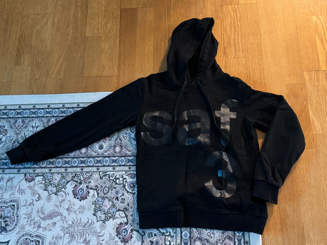 사파리스팟 1/2 베이직 후드티 블랙 0사이즈 후디 상품이미지4