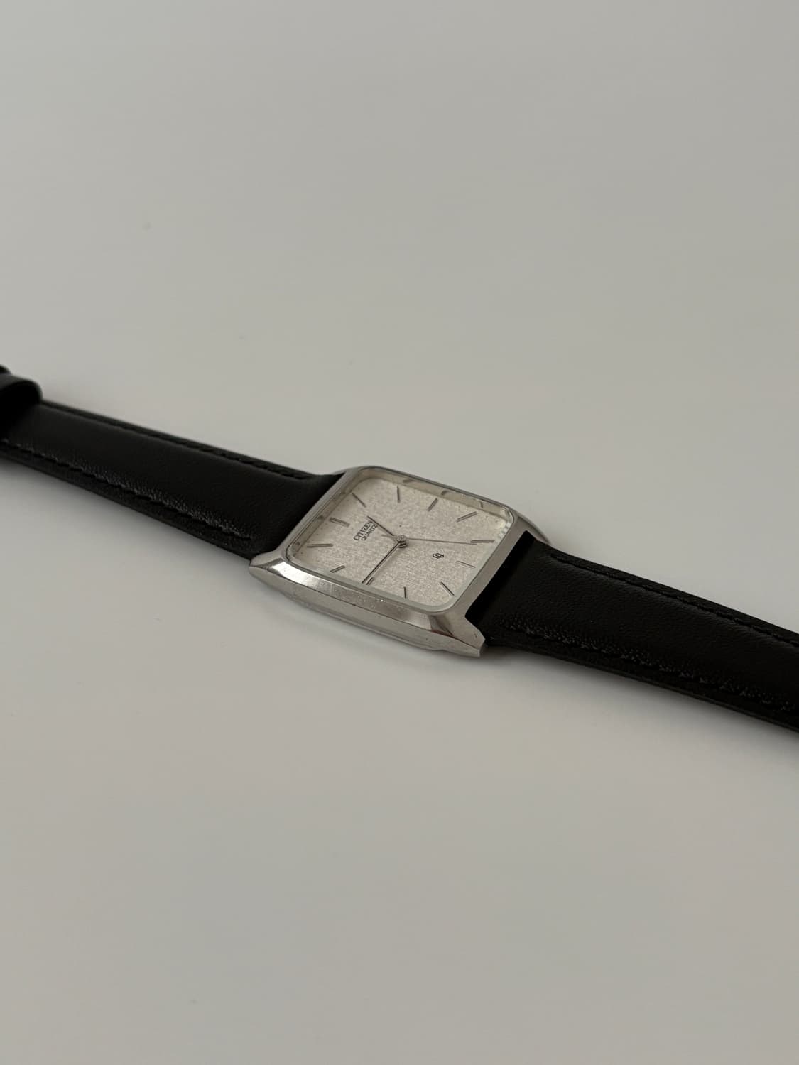 80s CQ texture dial silver square quartz 상품이미지6