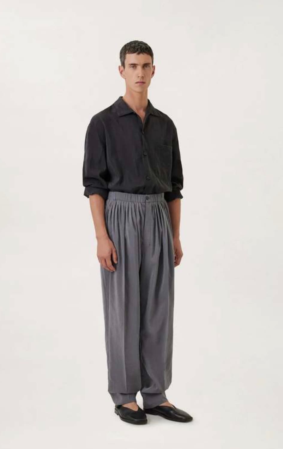 르메르 플리츠 릴렉스드 팬츠 알루미늄 44 상품이미지1