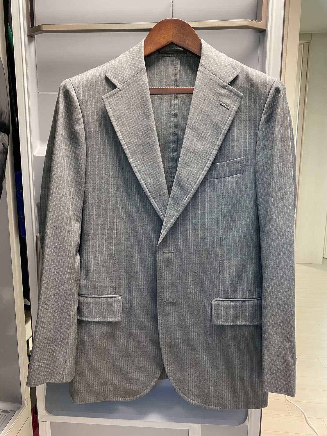 란스미어 정장 셋업 (그레이 스트라이프 48R) 상품이미지1