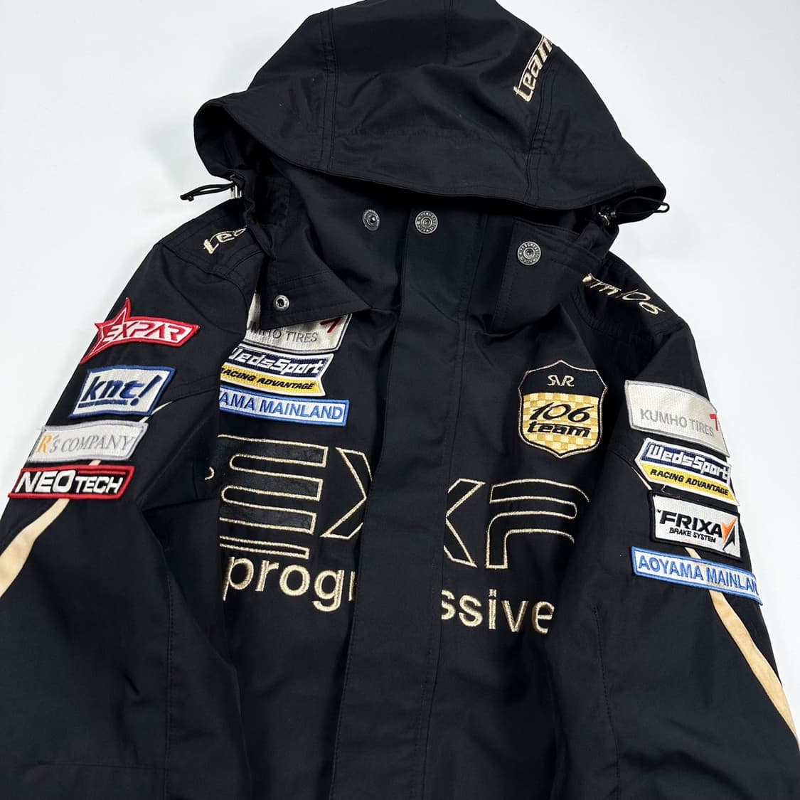 EXR 블랙 패치 레이싱 바람막이 자켓 (실측 L) 상품이미지3