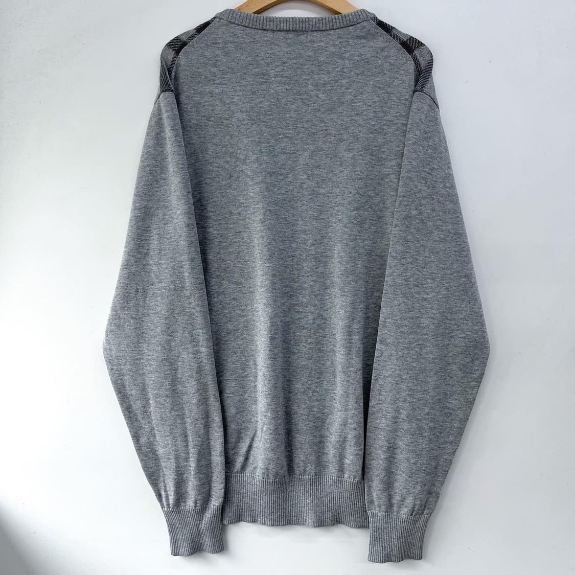 버버리 제팬라인 오리지널 데드스탁그레이노버체크코튼니트 상품이미지5