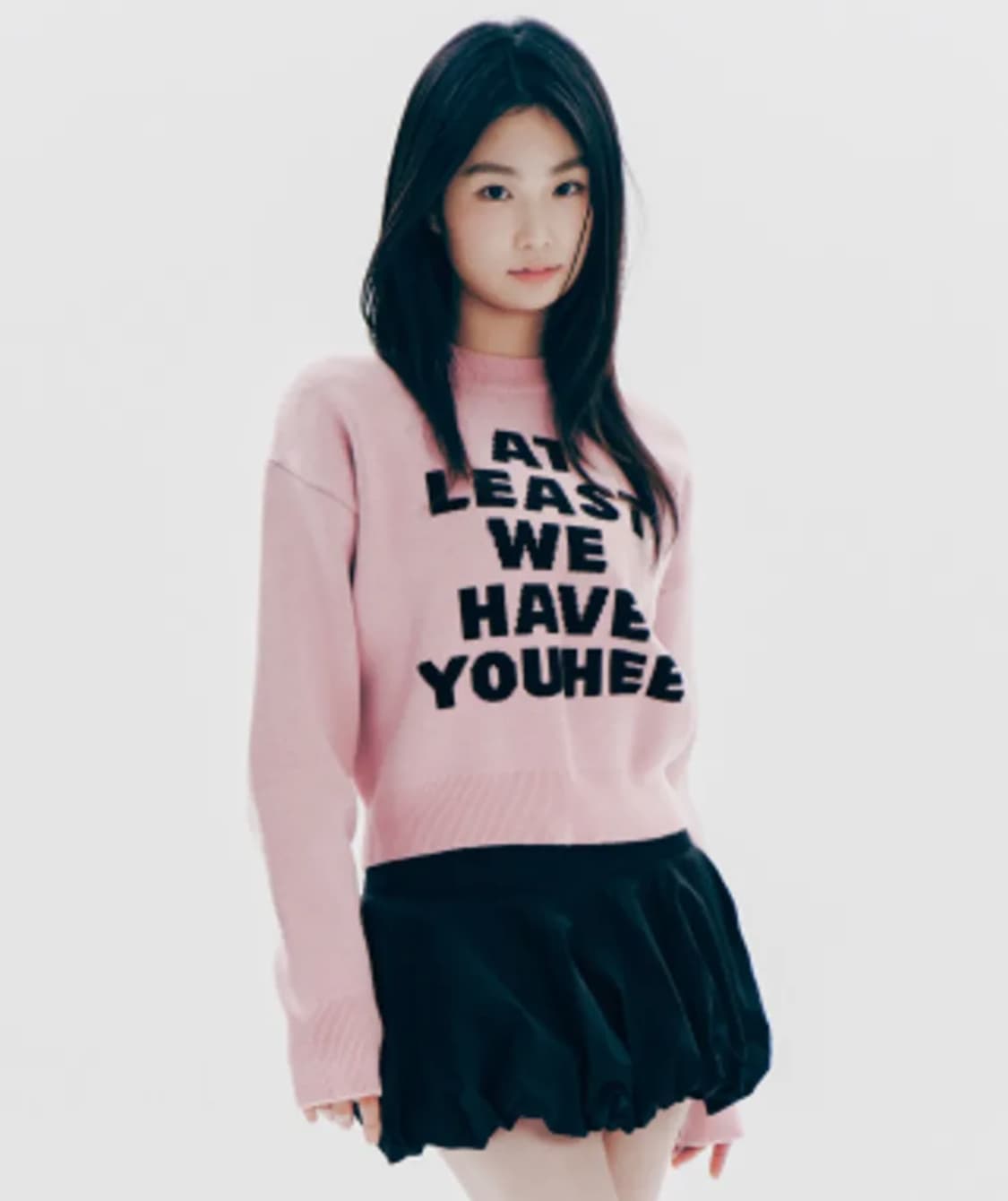 유희 레터링 풀오버 니트 핑크 상품이미지2