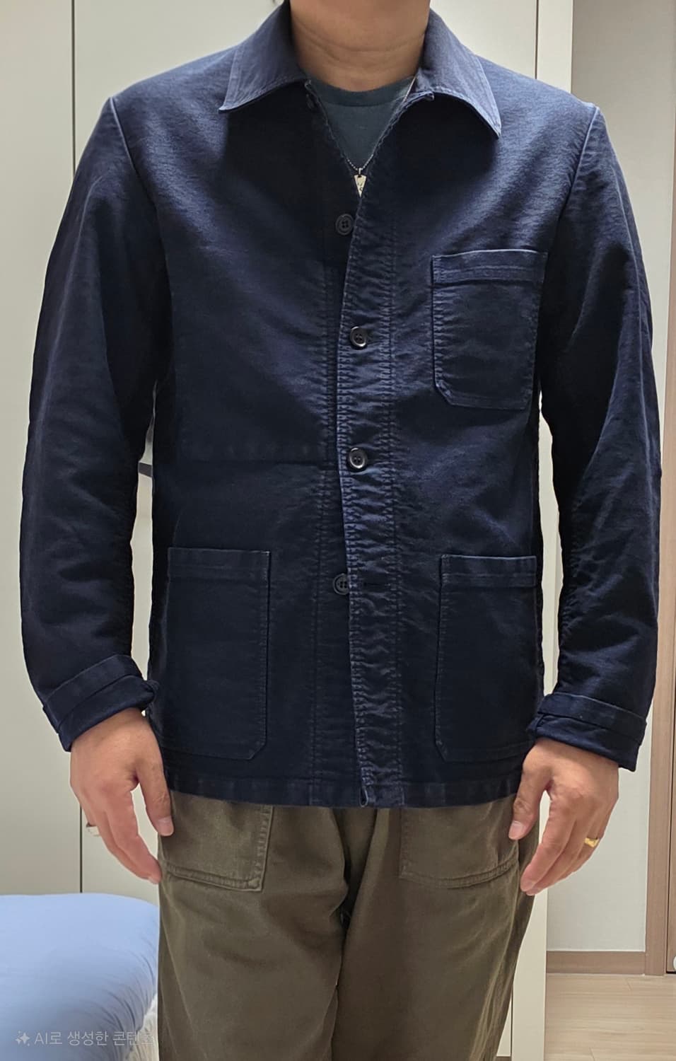 베트라 VETRA 몰스킨 프렌치 워크자켓  블루 (46) 100~105 상품이미지6