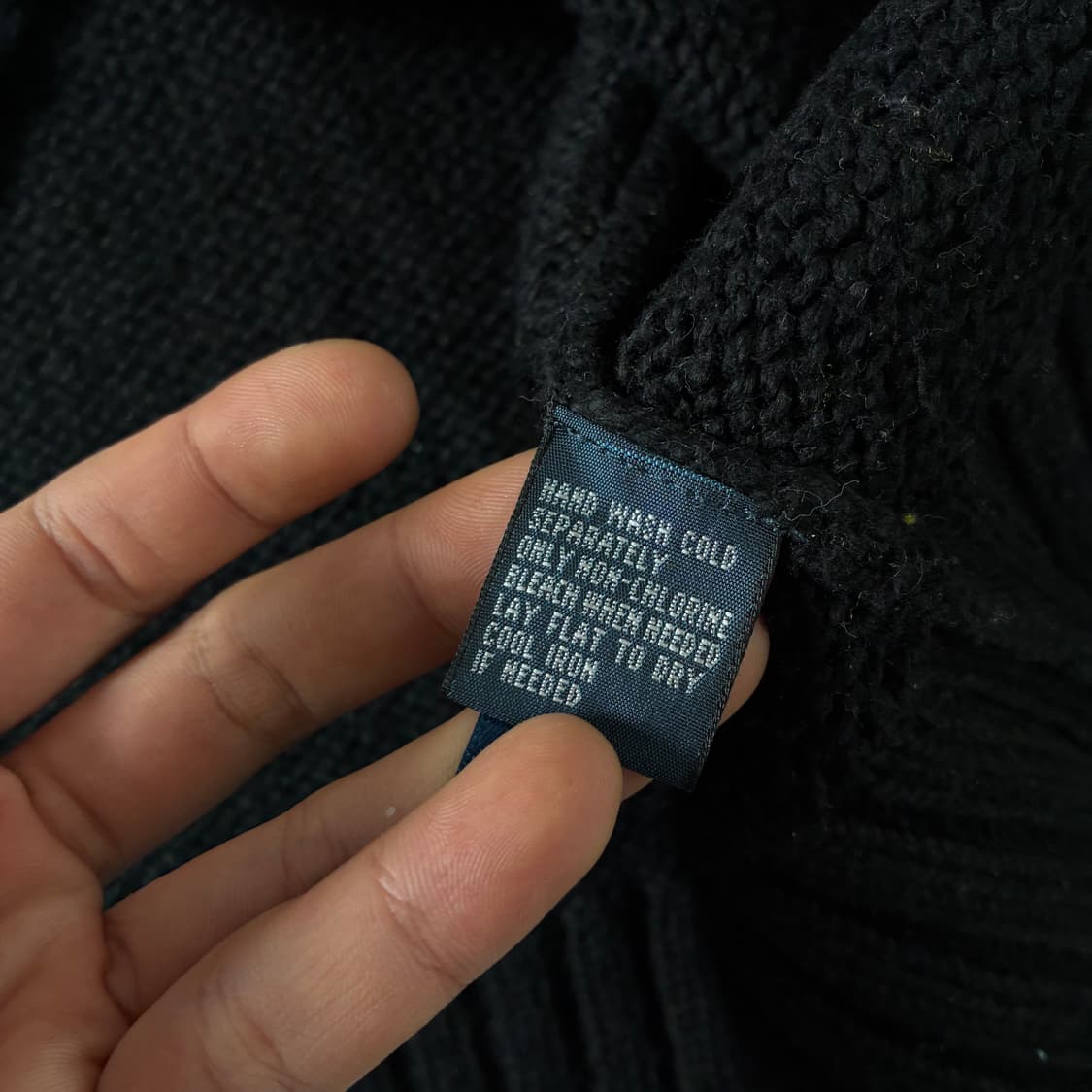 Polo  폴로 랄프로렌 자수 코튼 블랙 반집업 니트  상품이미지6