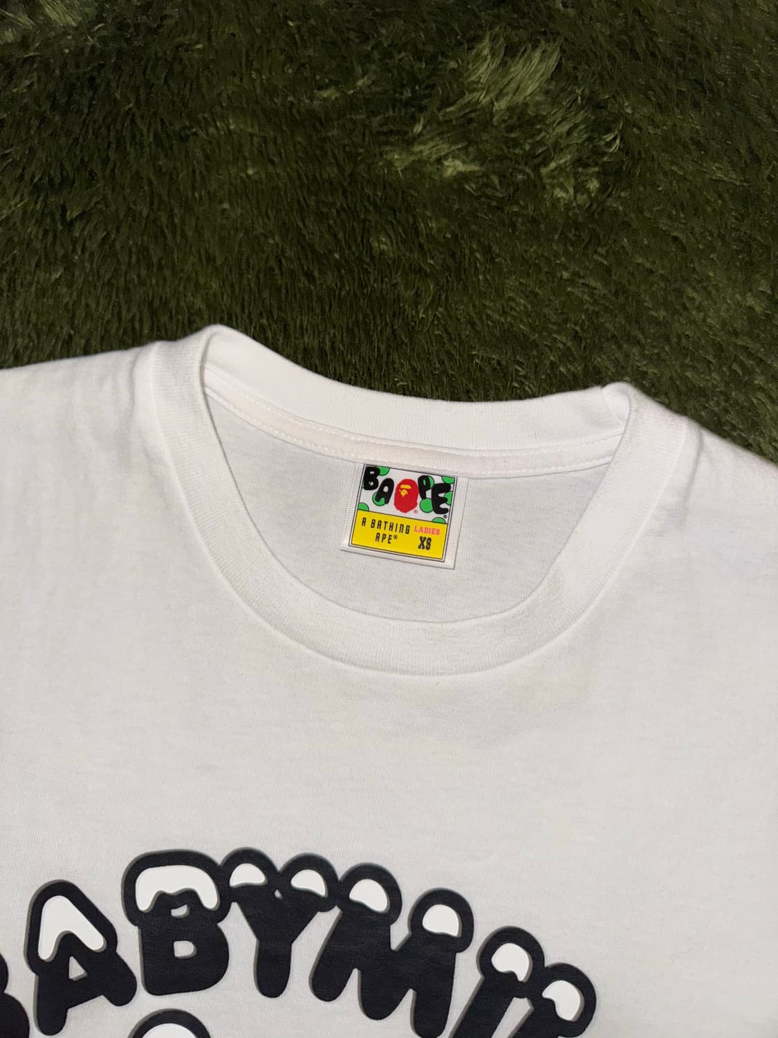 [XS] 베이프 베이비마일로 & 베이비리사 반팔 티셔츠 화이트 상품이미지3