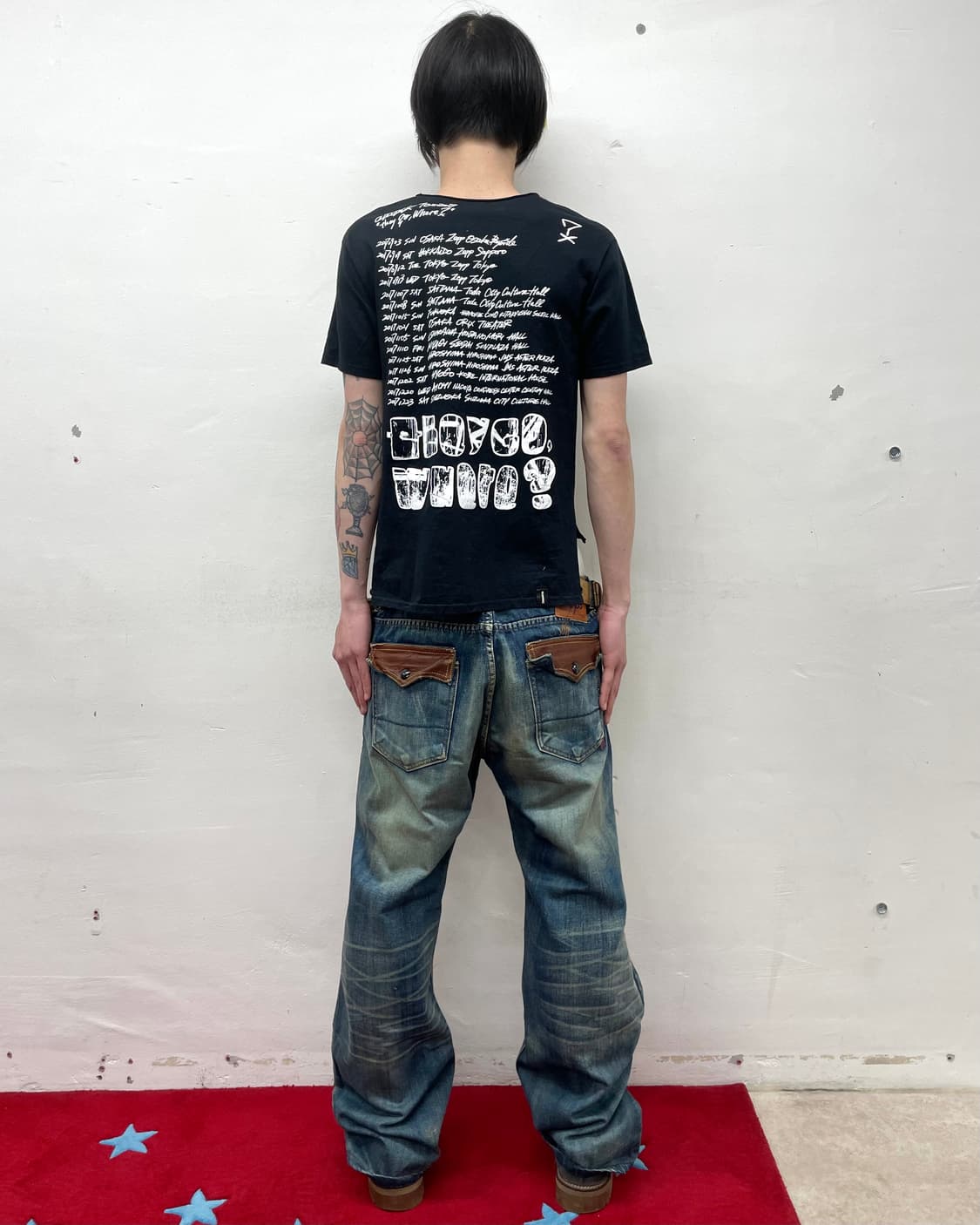 Question mark V-neck punk t-shirt  상품이미지4