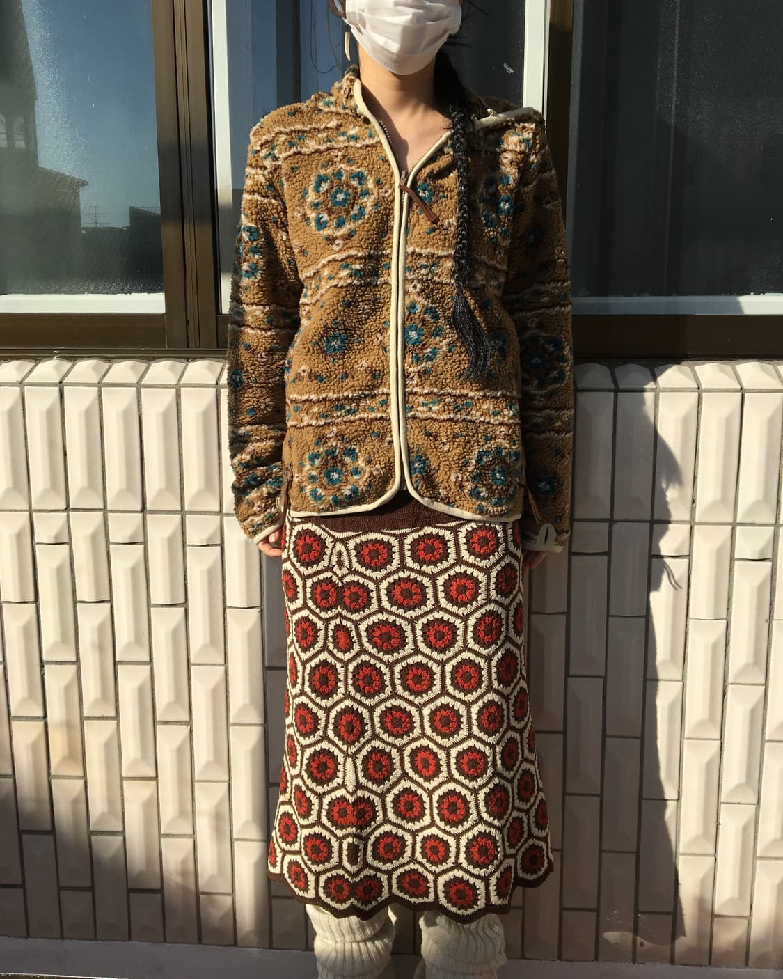 Ethnic mood fleece hood zip up 상품이미지5