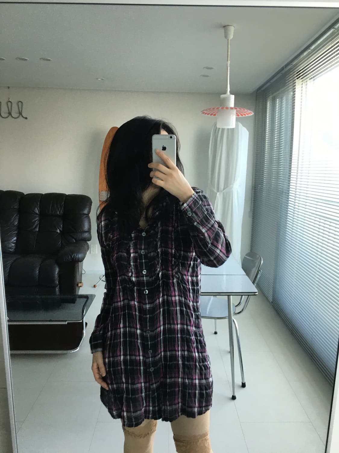 plaid frill shirt dress 상품이미지3
