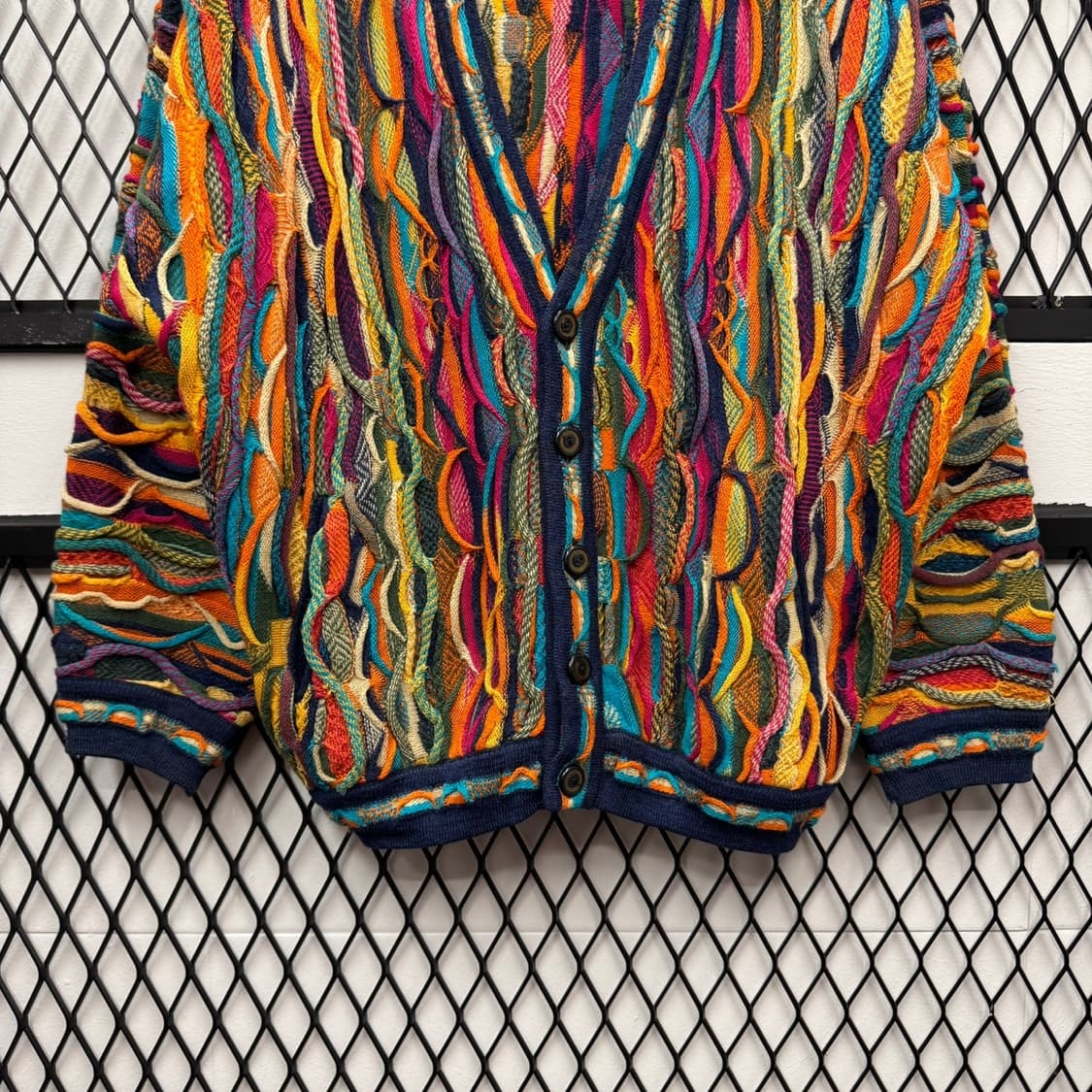 림노스 케이블 니트 하이톤 멀티컬러 포인트 울 가디건 상품이미지4