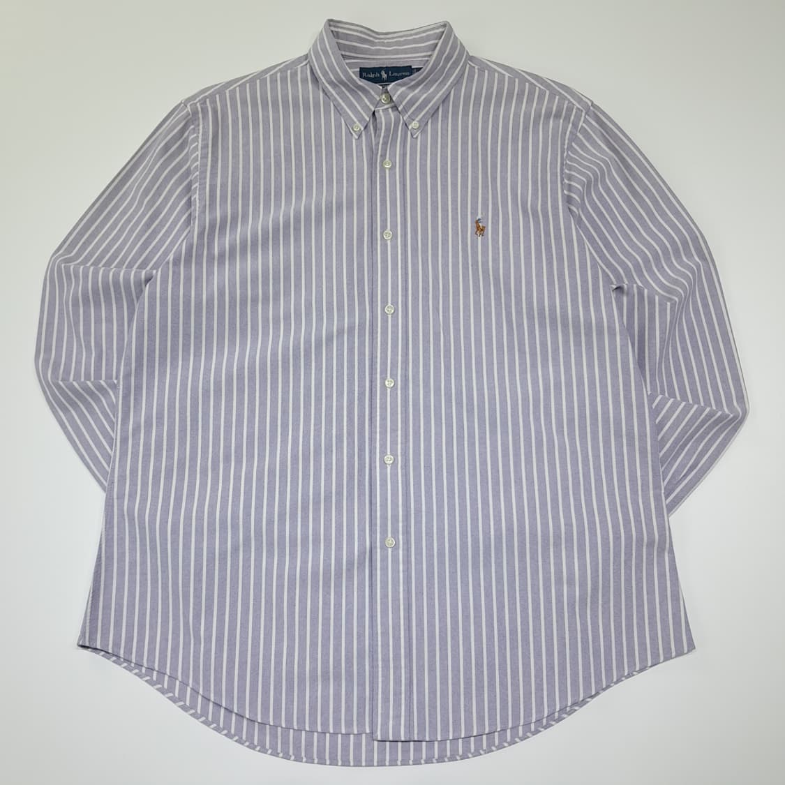 CL947 XL 폴로 커스텀핏 라벤더 스트라이프 옥스포드 셔츠 상품이미지1