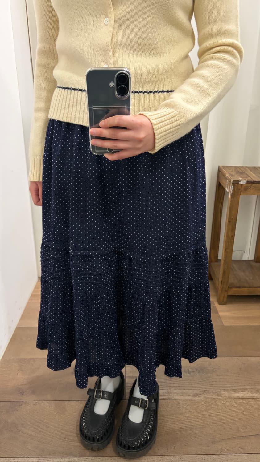 Dot Tiered Shirring Skirt 상품이미지8