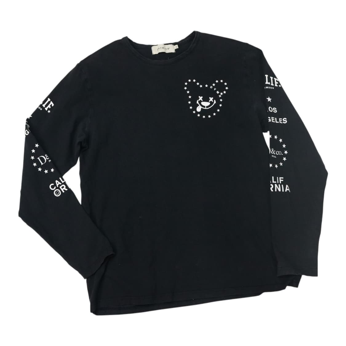 데이문 그래픽 자수 블랙 롱 슬리브 티셔츠 (L) 상품이미지1
