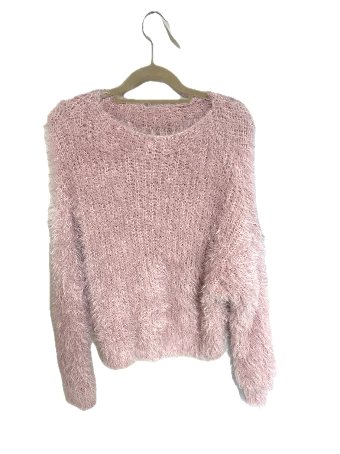 핑크 뽀글이 니트 /달천깔걸리스나계히메갸루모리걸로걀라떼갸루 상품이미지1