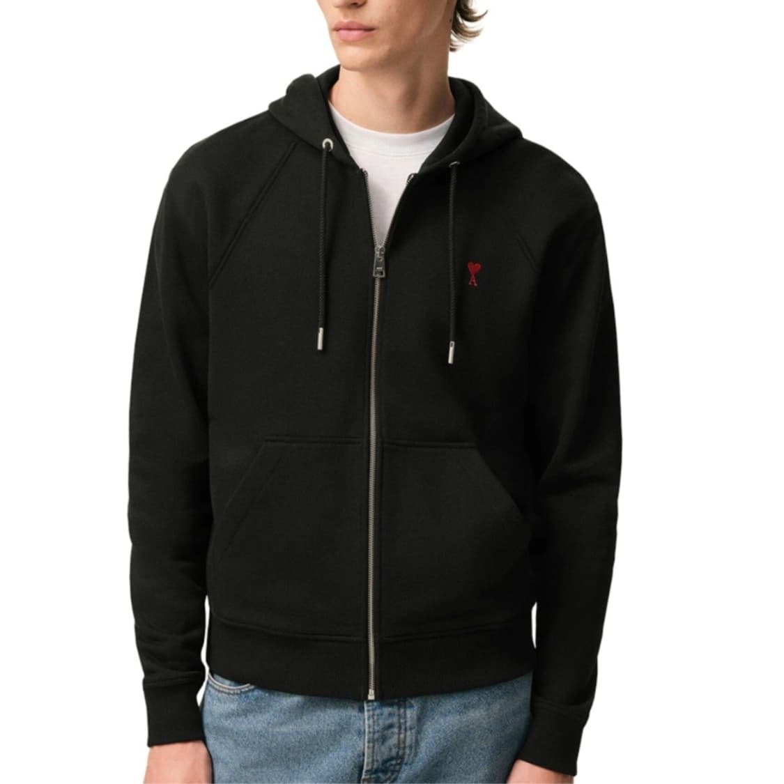 AMI 아미 하트 로고 남녀공용 후드 집업 2종 택1 색상 블랙 그레이
 상품이미지1