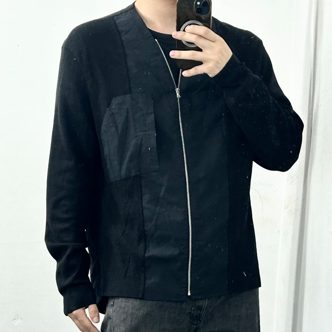 솔리드옴므 패치워크 집업 자켓 상품이미지2
