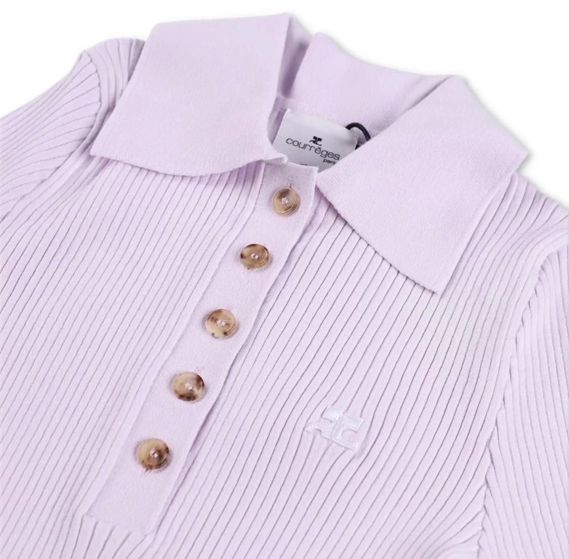 꾸레쥬 시그니처 립 니트 폴로 반팔 MIST XS 새상품  상품이미지2