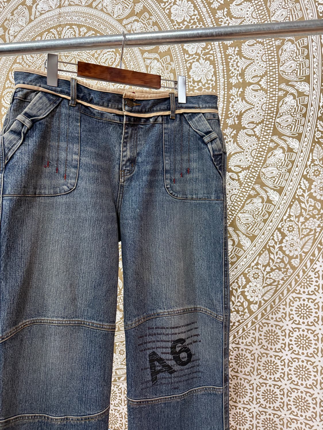 A6빈티지 디테일 데님팬츠 상품이미지4
