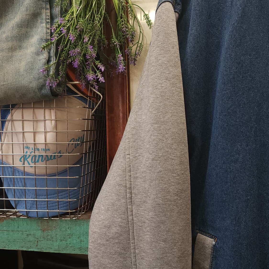 90s 빈티지 데님 바시티 자켓 블루종 봄버 자켓 팔 져지 xl 상품이미지4