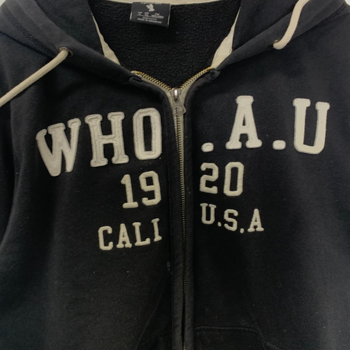 후아유 y2k 와투케 블랙 후드집업 상품이미지4