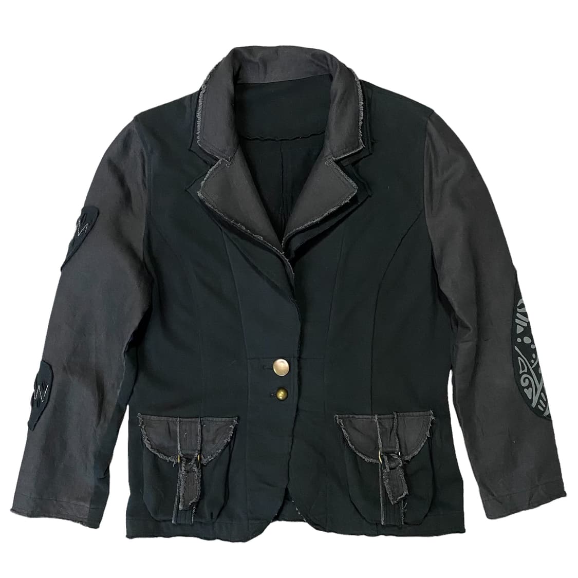 Jeune Dazur 코튼혼방 패치워크 싱글자켓 상품이미지3