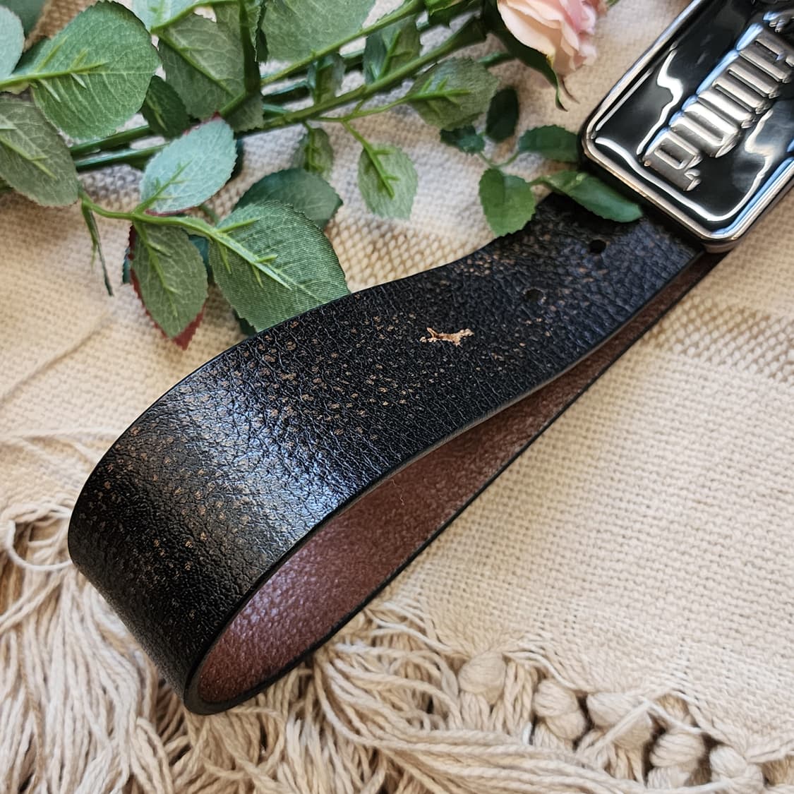 00년대 푸마 메탈로고 레더 벨트 M 상품이미지3