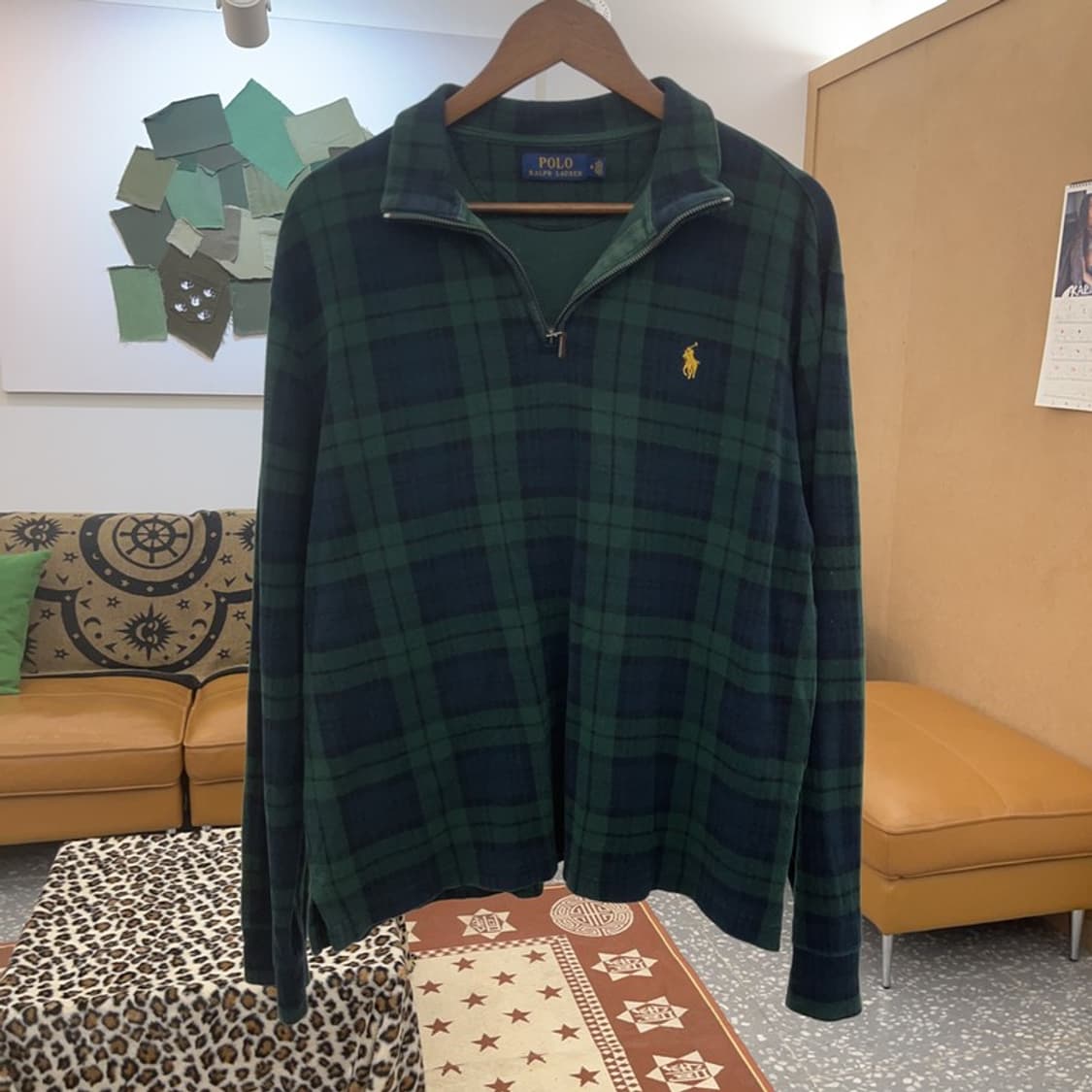 폴로 랄프로렌 블랙와치 반집업 타탄체크 맨투맨 M C09041 상품이미지3