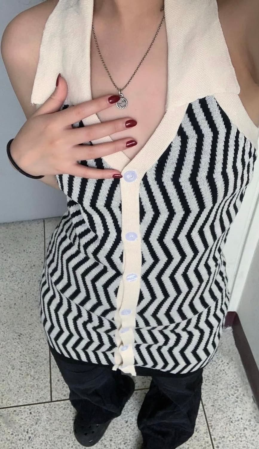 디에이디 홀터넥 줄무늬 원피스 상품이미지2