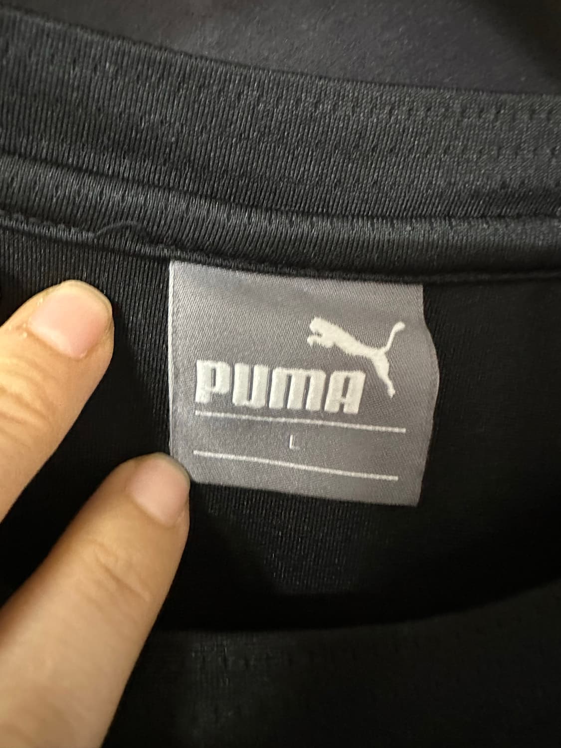 푸마 PUMA 블랙 기능성 메쉬 반팔 티셔츠 실측 M 스포츠웨어 상품이미지4