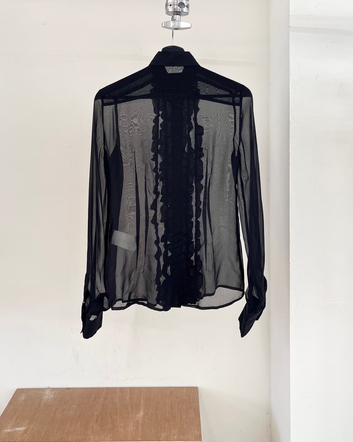 돌체 앤 가바나 블랙 실크 러플 블라우스 상품이미지6