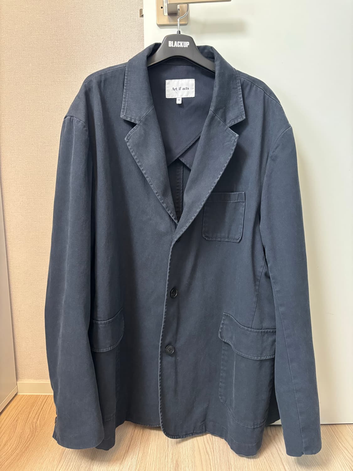 워시드 3버튼 블레이저 다크네이비 상품이미지4