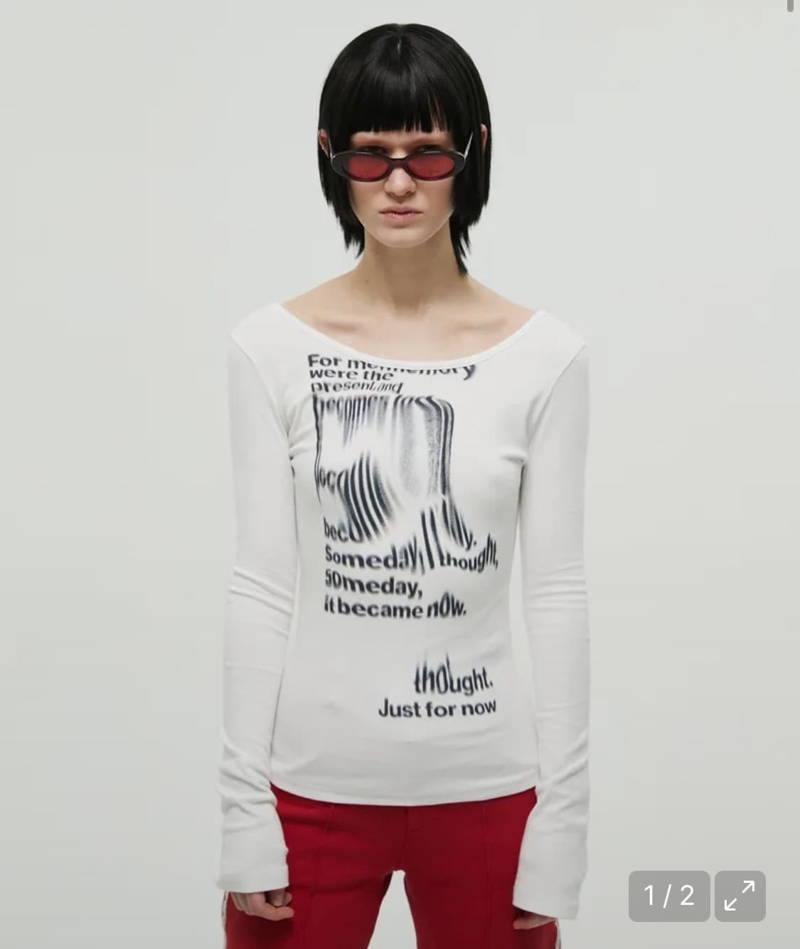 나체 플로우 슬림핏 롱슬리브 화이트 상품이미지1