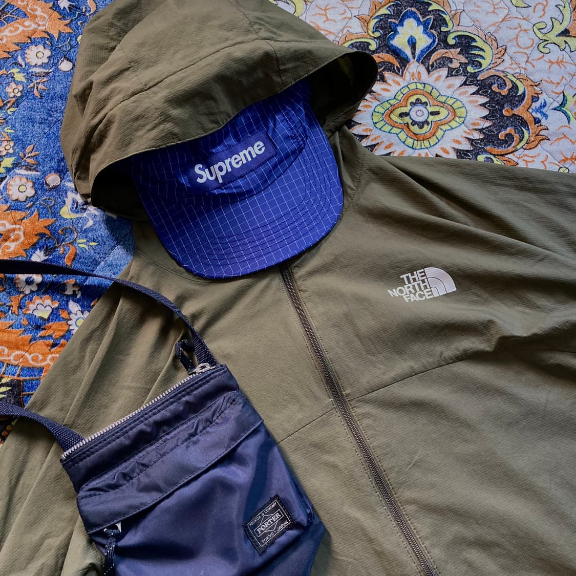 THE NORTH FACE 노스페이스 나일론 후드 바람막이 자켓 카키 상품이미지3