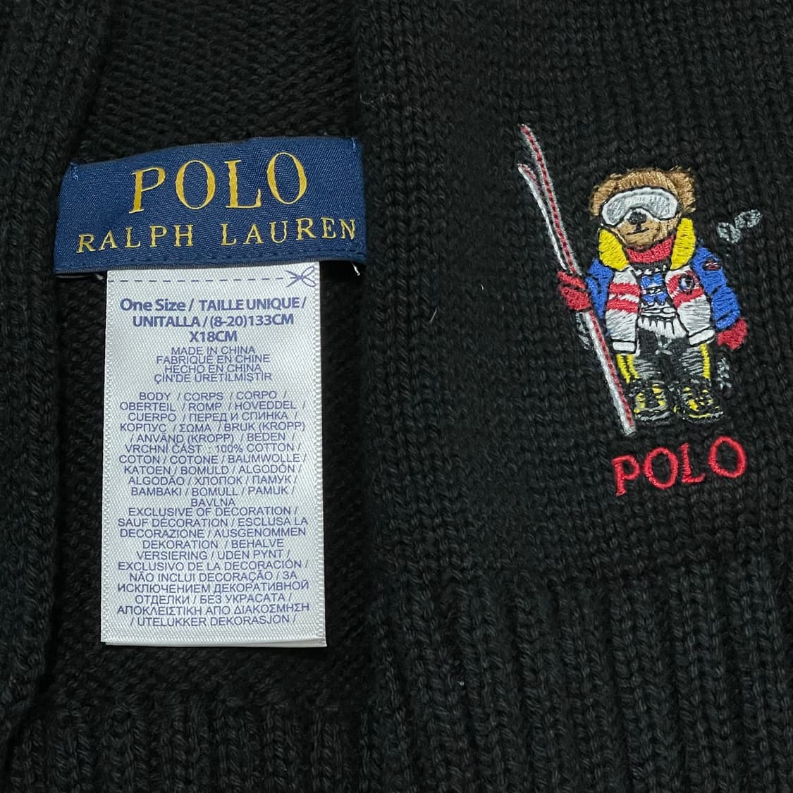 폴로 랄프로렌 스키베어 머플러 블랙 상품이미지3