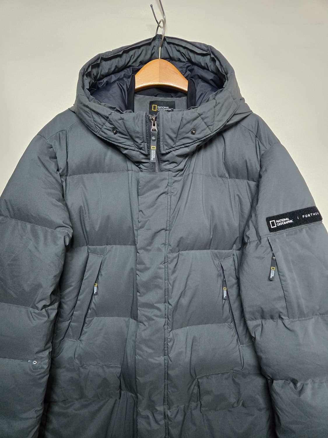 내셔널지오그래픽 구스다운 롱패딩 그레이 115 상품이미지4